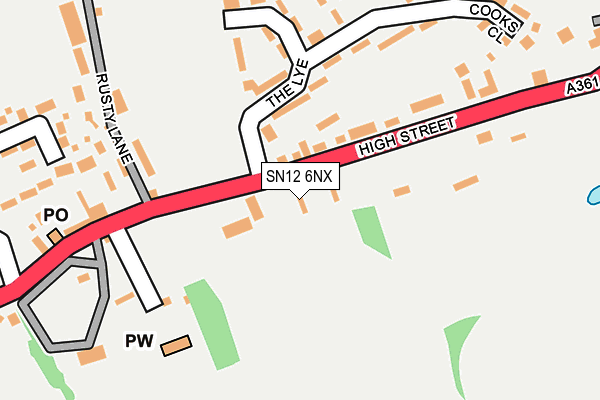 SN12 6NX map - OS OpenMap – Local (Ordnance Survey)