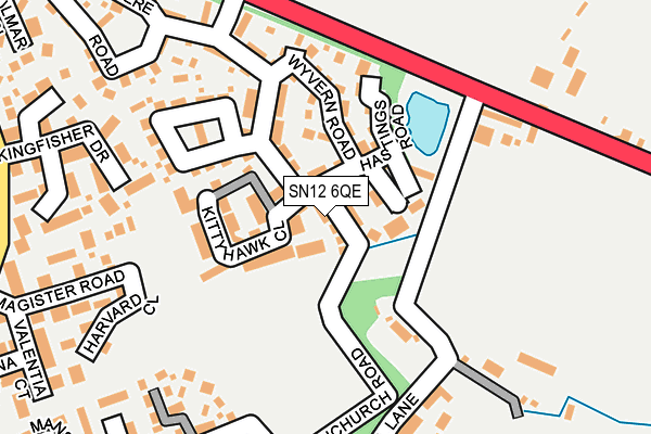 SN12 6QE map - OS OpenMap – Local (Ordnance Survey)