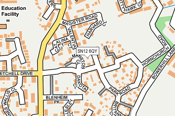 SN12 6QY map - OS OpenMap – Local (Ordnance Survey)