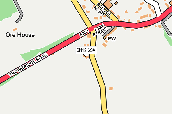 SN12 6SA map - OS OpenMap – Local (Ordnance Survey)