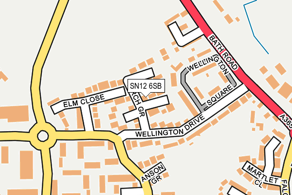 SN12 6SB map - OS OpenMap – Local (Ordnance Survey)