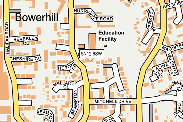 SN12 6SW map - OS OpenMap – Local (Ordnance Survey)