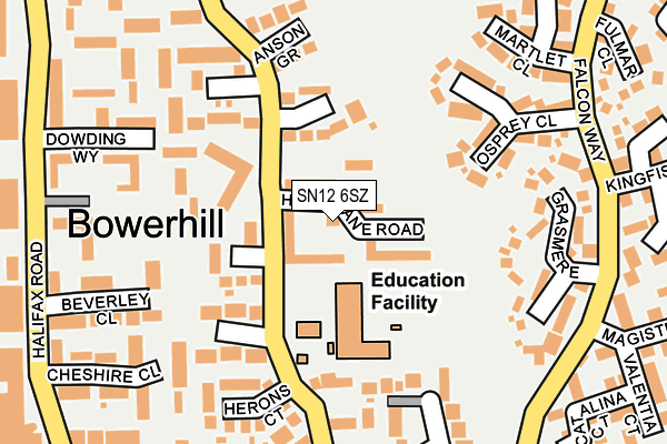 SN12 6SZ map - OS OpenMap – Local (Ordnance Survey)