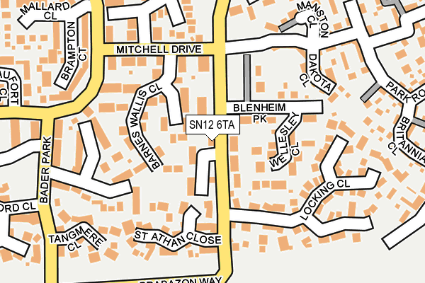 SN12 6TA map - OS OpenMap – Local (Ordnance Survey)