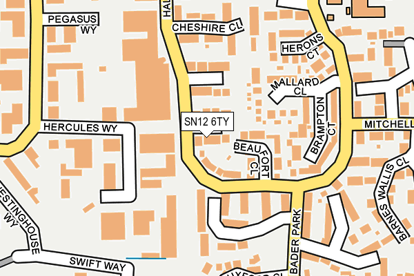 SN12 6TY map - OS OpenMap – Local (Ordnance Survey)