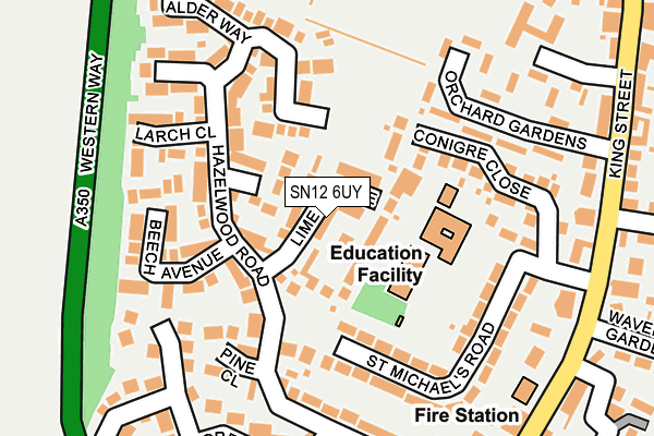 SN12 6UY map - OS OpenMap – Local (Ordnance Survey)