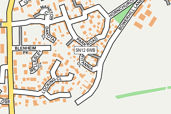SN12 6WB map - OS OpenMap – Local (Ordnance Survey)