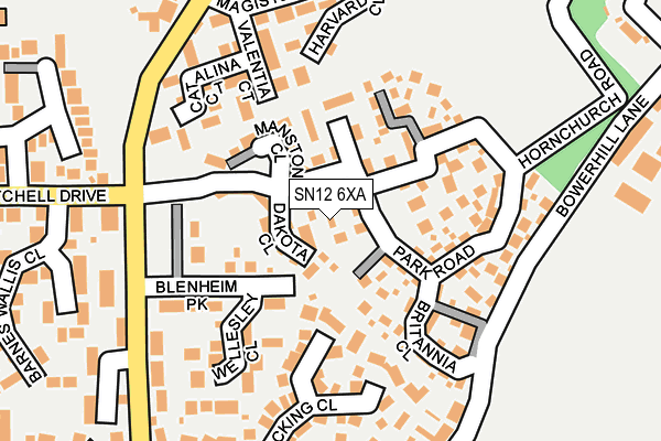 SN12 6XA map - OS OpenMap – Local (Ordnance Survey)