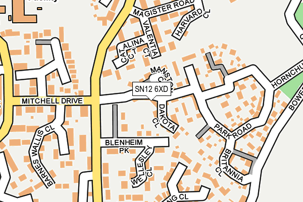 SN12 6XD map - OS OpenMap – Local (Ordnance Survey)