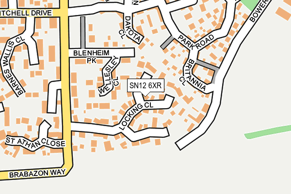 SN12 6XR map - OS OpenMap – Local (Ordnance Survey)