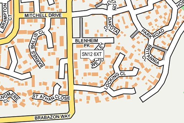 SN12 6XT map - OS OpenMap – Local (Ordnance Survey)