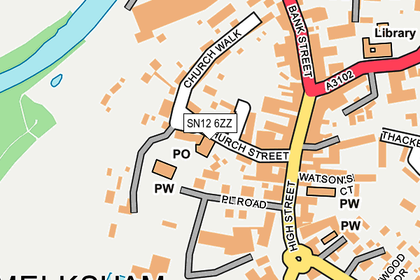 SN12 6ZZ map - OS OpenMap – Local (Ordnance Survey)