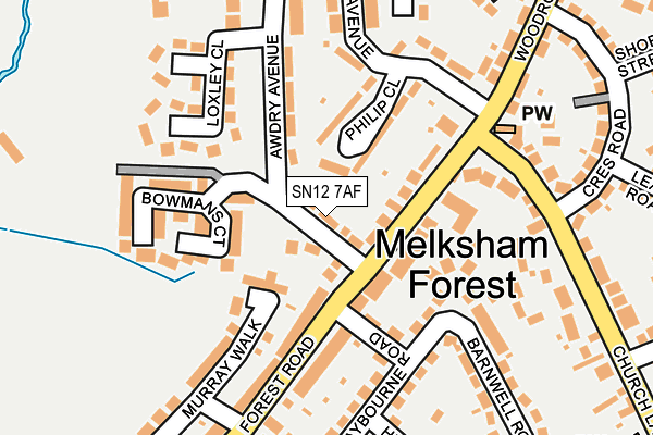 SN12 7AF map - OS OpenMap – Local (Ordnance Survey)