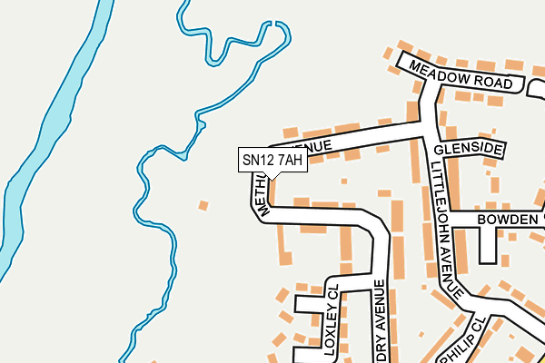 SN12 7AH map - OS OpenMap – Local (Ordnance Survey)