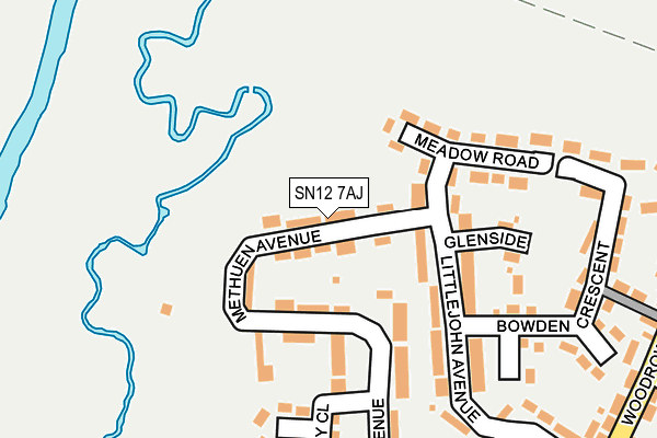 SN12 7AJ map - OS OpenMap – Local (Ordnance Survey)