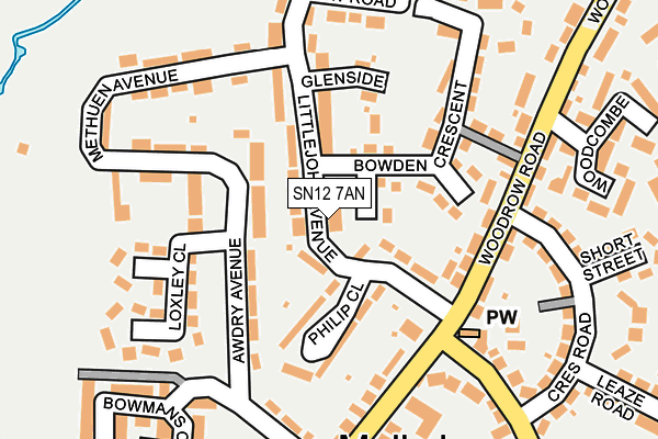 SN12 7AN map - OS OpenMap – Local (Ordnance Survey)