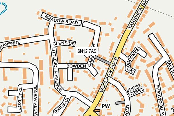 SN12 7AS map - OS OpenMap – Local (Ordnance Survey)