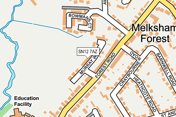 SN12 7AZ map - OS OpenMap – Local (Ordnance Survey)