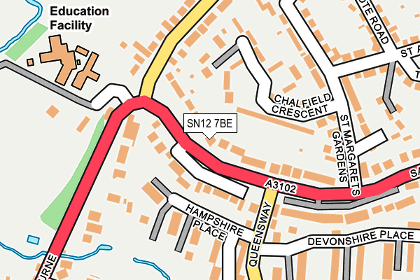 SN12 7BE map - OS OpenMap – Local (Ordnance Survey)