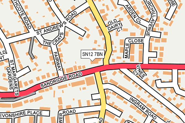 SN12 7BN map - OS OpenMap – Local (Ordnance Survey)