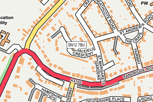 SN12 7BU map - OS OpenMap – Local (Ordnance Survey)