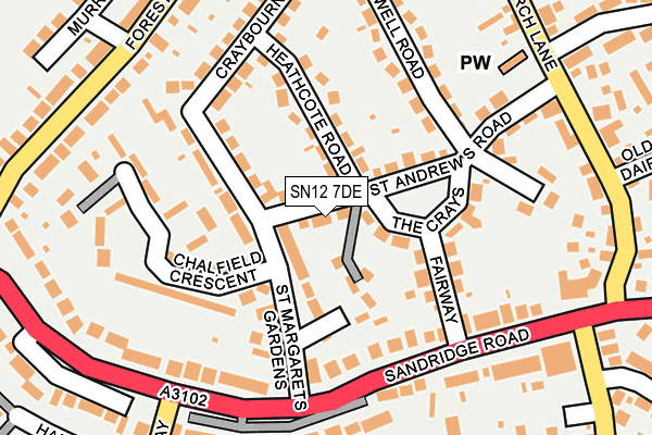 SN12 7DE map - OS OpenMap – Local (Ordnance Survey)