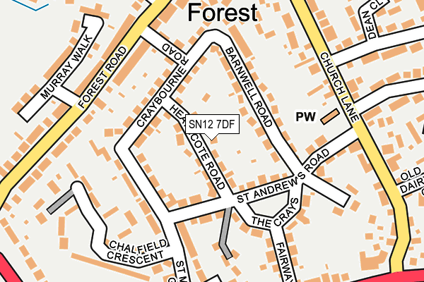 SN12 7DF map - OS OpenMap – Local (Ordnance Survey)