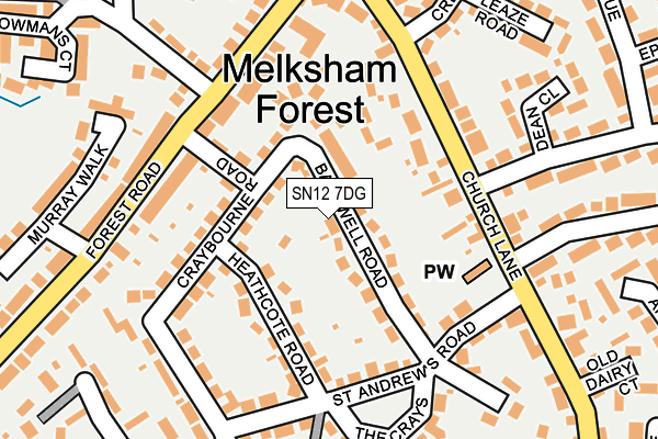 SN12 7DG map - OS OpenMap – Local (Ordnance Survey)