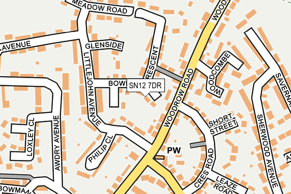 SN12 7DR map - OS OpenMap – Local (Ordnance Survey)