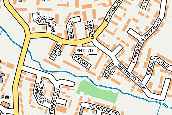 SN12 7DT map - OS OpenMap – Local (Ordnance Survey)