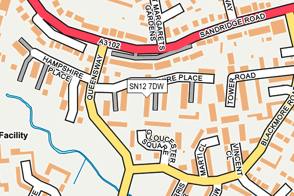 SN12 7DW map - OS OpenMap – Local (Ordnance Survey)