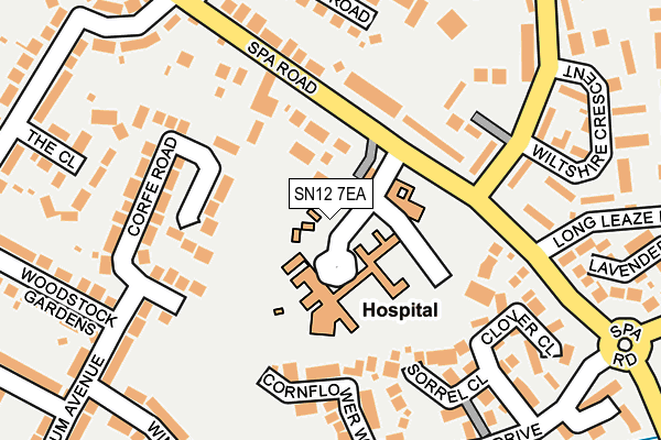 SN12 7EA map - OS OpenMap – Local (Ordnance Survey)