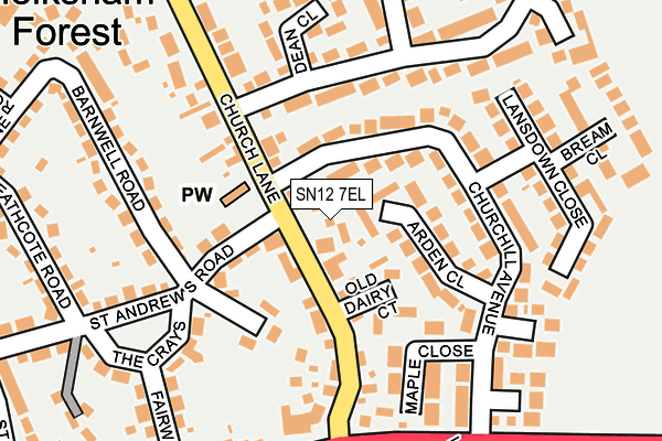 SN12 7EL map - OS OpenMap – Local (Ordnance Survey)