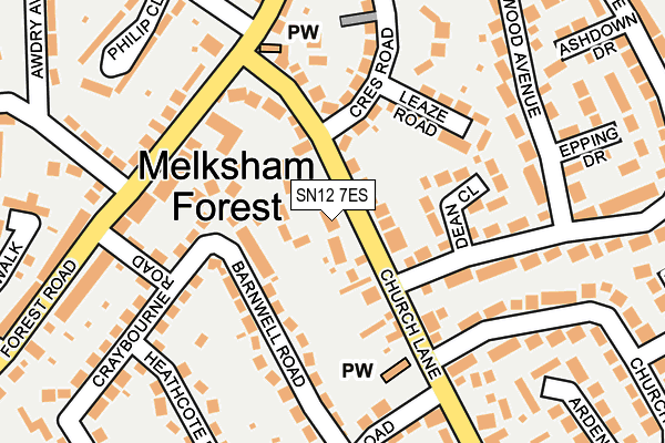 SN12 7ES map - OS OpenMap – Local (Ordnance Survey)