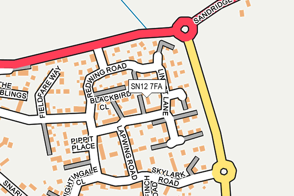 SN12 7FA map - OS OpenMap – Local (Ordnance Survey)