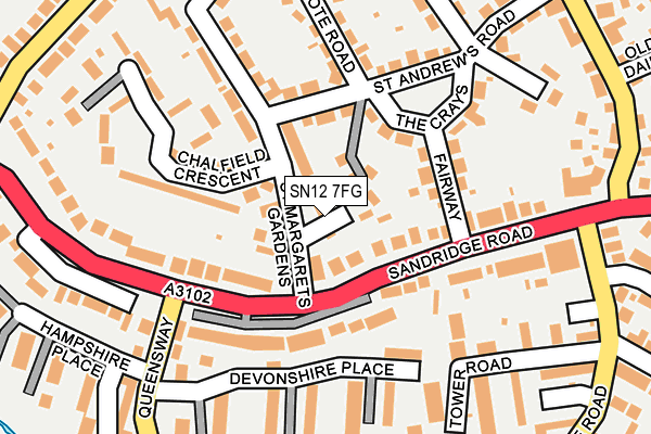 SN12 7FG map - OS OpenMap – Local (Ordnance Survey)