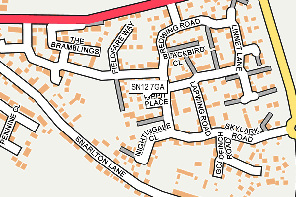 SN12 7GA map - OS OpenMap – Local (Ordnance Survey)