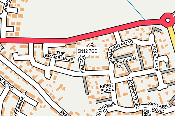 SN12 7GD map - OS OpenMap – Local (Ordnance Survey)