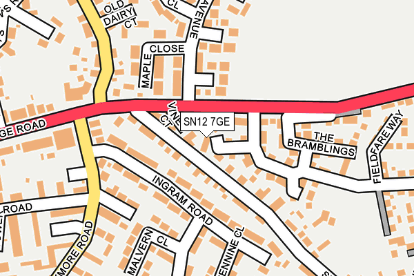 SN12 7GE map - OS OpenMap – Local (Ordnance Survey)