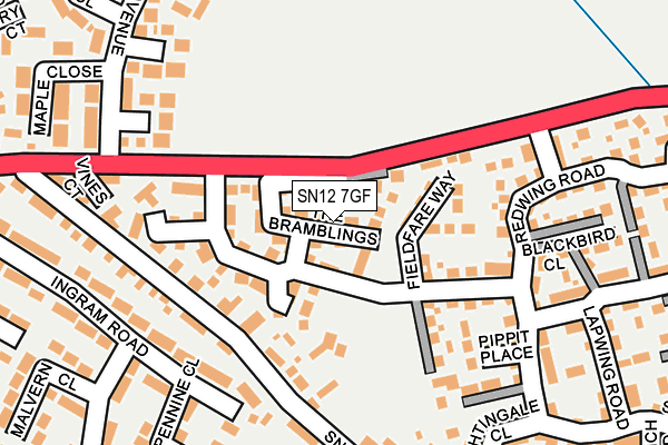SN12 7GF map - OS OpenMap – Local (Ordnance Survey)