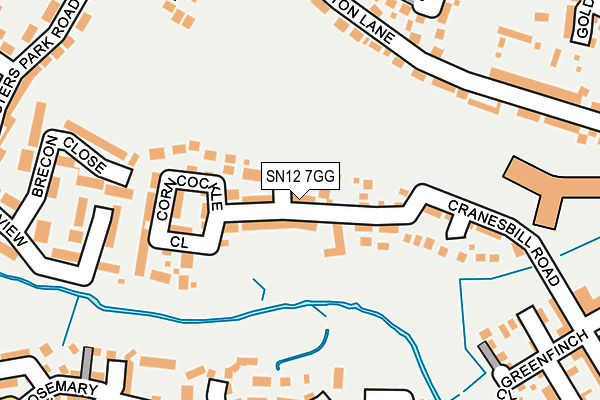 SN12 7GG map - OS OpenMap – Local (Ordnance Survey)