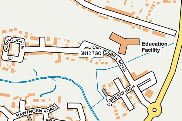 SN12 7GQ map - OS OpenMap – Local (Ordnance Survey)