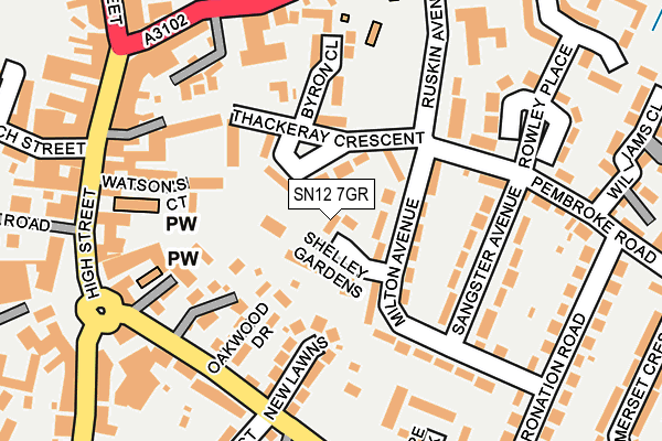 SN12 7GR map - OS OpenMap – Local (Ordnance Survey)