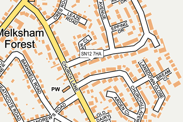 SN12 7HA map - OS OpenMap – Local (Ordnance Survey)