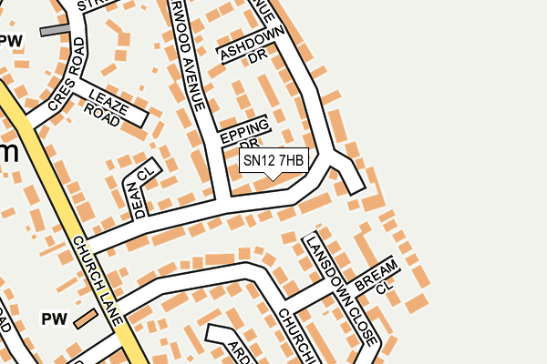 SN12 7HB map - OS OpenMap – Local (Ordnance Survey)