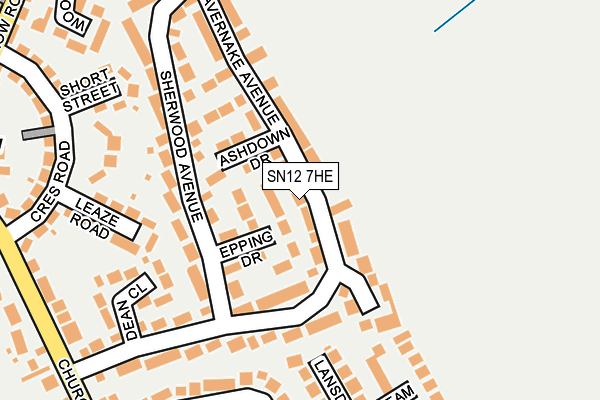 SN12 7HE map - OS OpenMap – Local (Ordnance Survey)