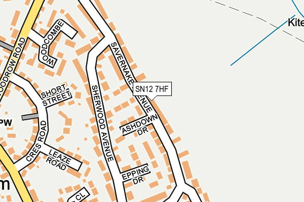 SN12 7HF map - OS OpenMap – Local (Ordnance Survey)