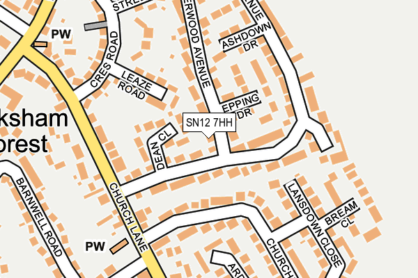 SN12 7HH map - OS OpenMap – Local (Ordnance Survey)