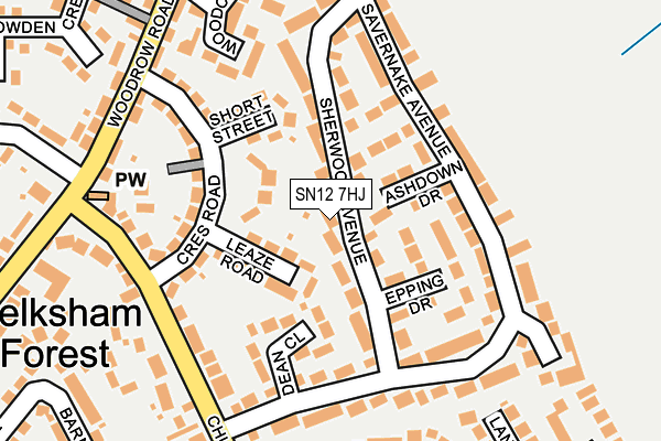 SN12 7HJ map - OS OpenMap – Local (Ordnance Survey)