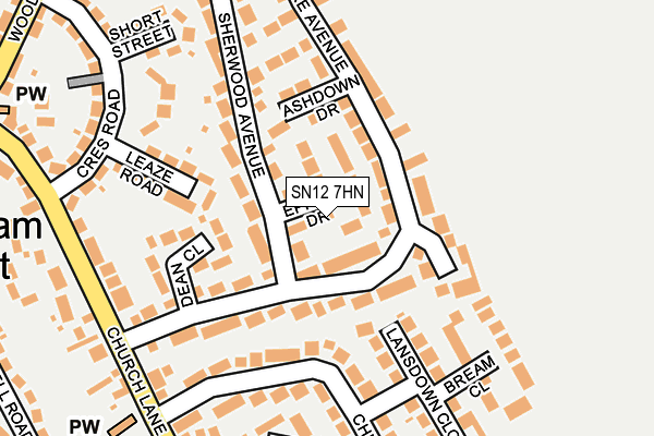SN12 7HN map - OS OpenMap – Local (Ordnance Survey)
